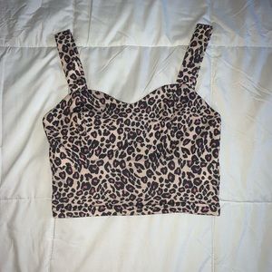 Cheetah print nude tank top